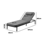 2PCS Sun Lounge Outdoor Patio Furniture Setting Beige & Grey