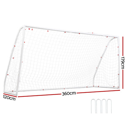 12FT Soccer Goal Net Portable UPVC Frame PE Mesh for Backyard Training