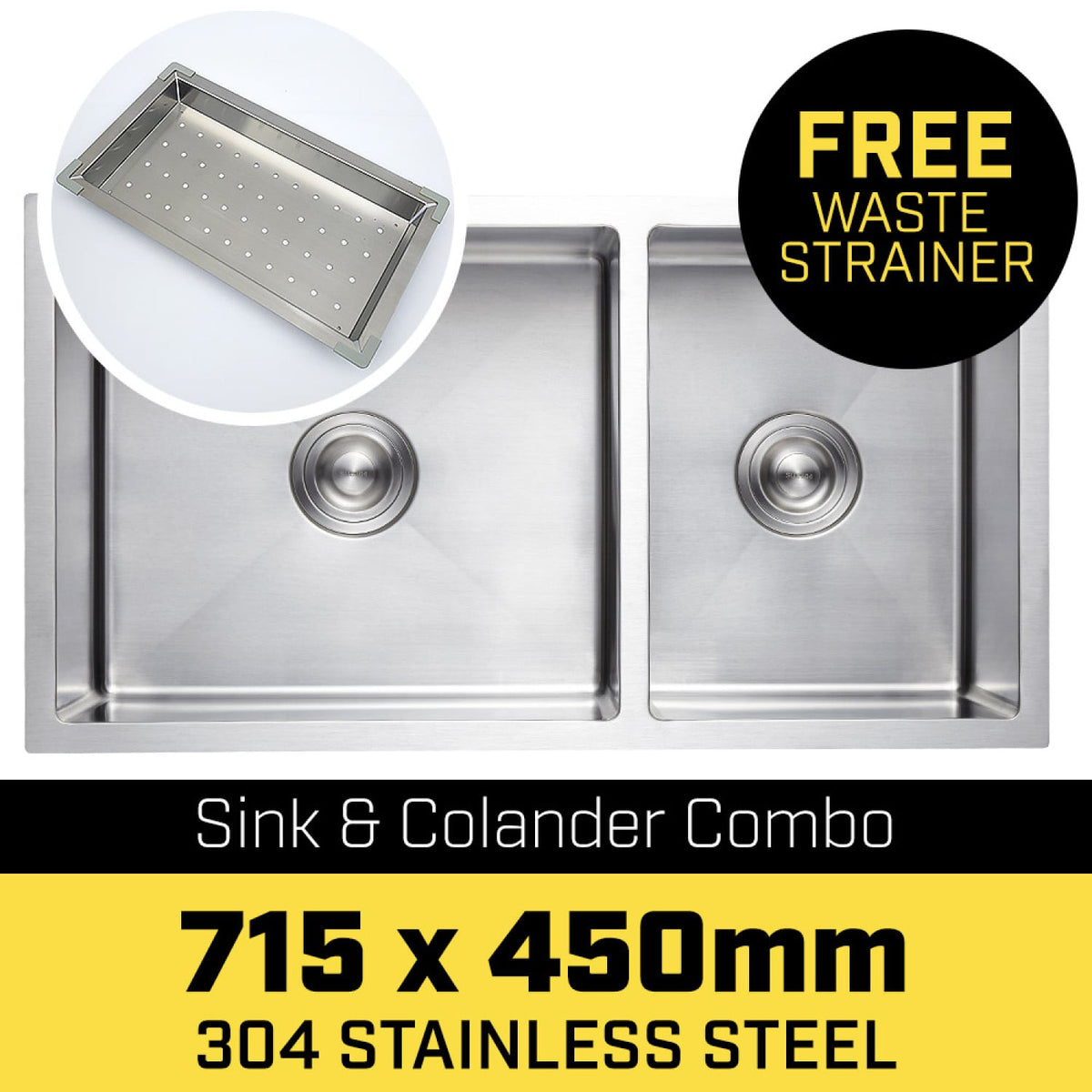 Stainless Steel Kitchen Sink Single Bowl 715x450cm