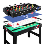4FT 4-In-1 Soccer Table Tennis Ice Hockey Pool Game Football Foosball Kids