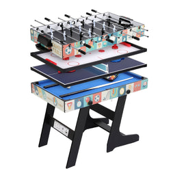 4-in-1 Soccer Table Foldable Game Foosball Table Tennis Pool Hockey
