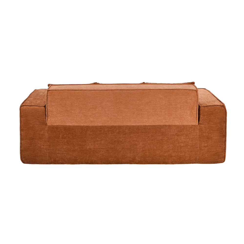 Compressed Sofa Box Couch 195cm Chenille Brown