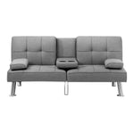 3 Seater Sofa Bed with Cup Holders Fabric/Leather