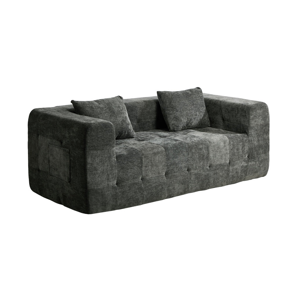 Grey Chenille Sofa Couch 185x95x64cm