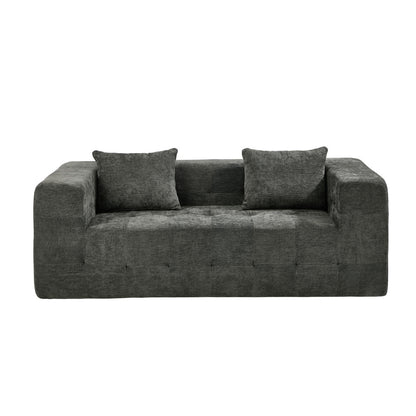 Grey Chenille Sofa Couch 185x95x64cm