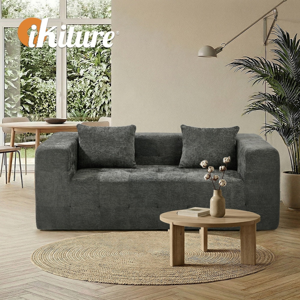 Grey Chenille Sofa Couch 185x95x64cm