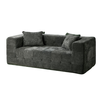 Grey Chenille Sofa Couch 185x95x64cm