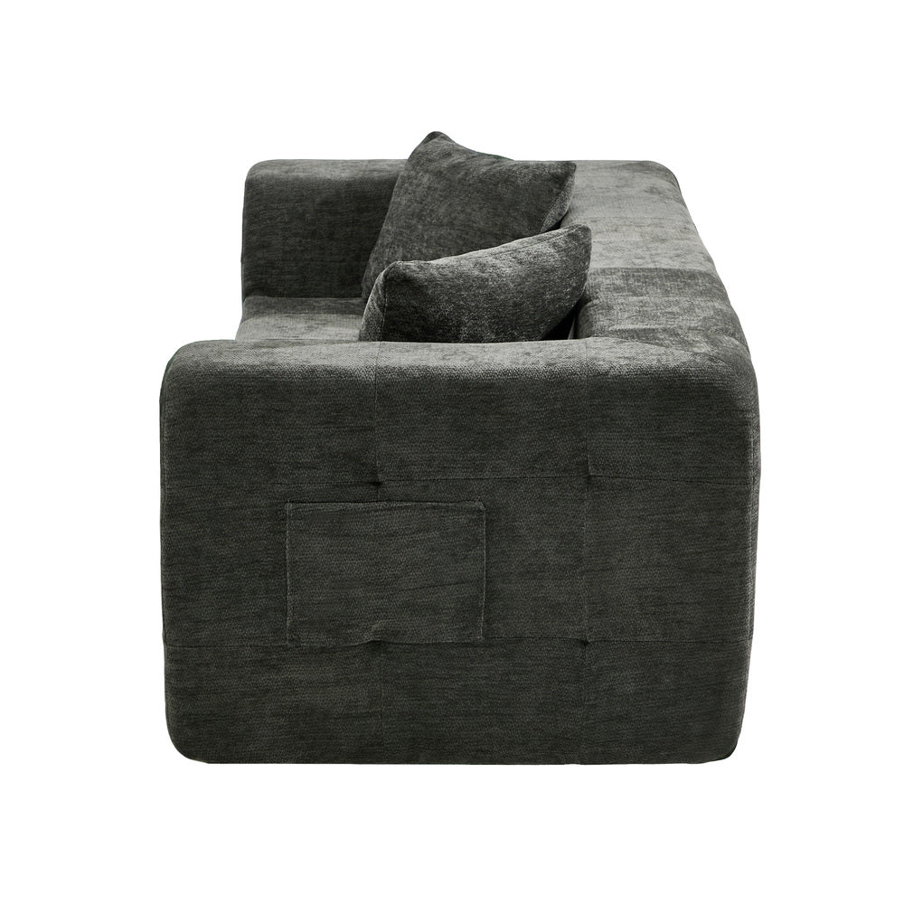 Grey Chenille Sofa Couch 185x95x64cm