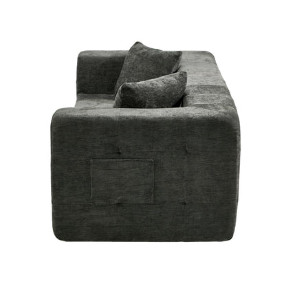 Grey Chenille Sofa Couch 185x95x64cm