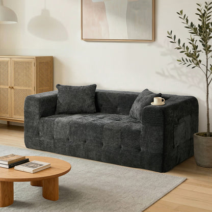 Grey Chenille Sofa Couch 185x95x64cm