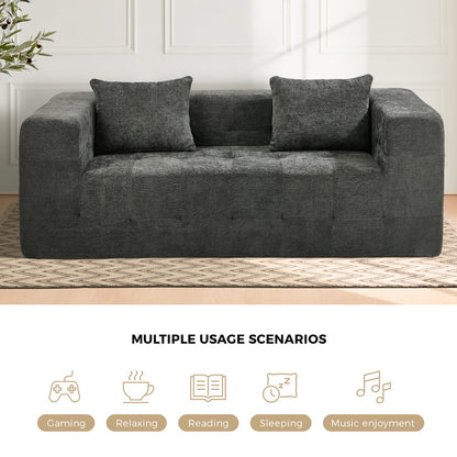 Grey Chenille Sofa Couch 185x95x64cm
