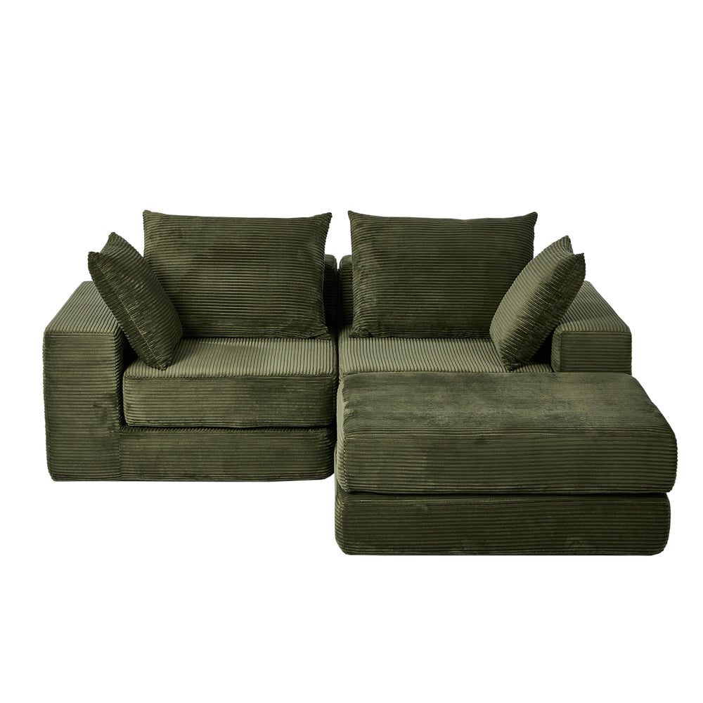 Compressed Modular Sofa Multi-Layout Corduroy Lounge Set