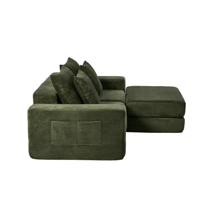 Compressed Modular Sofa Multi-Layout Corduroy Lounge Set