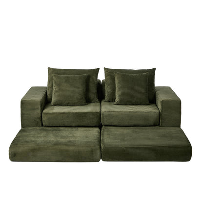 Compressed Modular Sofa Multi-Layout Corduroy Lounge Set