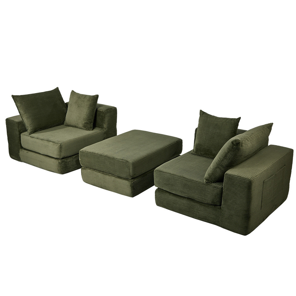 Compressed Modular Sofa Multi-Layout Corduroy Lounge Set