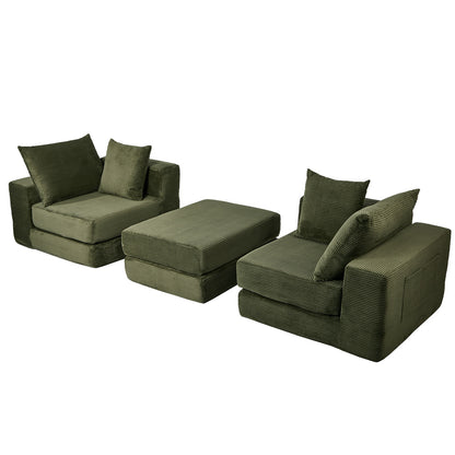 Compressed Modular Sofa Multi-Layout Corduroy Lounge Set
