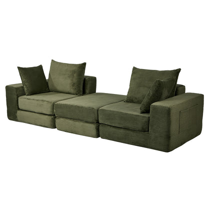 Compressed Modular Sofa Multi-Layout Corduroy Lounge Set