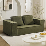 2-Seater Compressed Sofa in a Box Couch Sherpa - Green