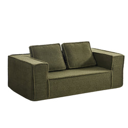 2-Seater Compressed Sofa in a Box Couch Sherpa - Green
