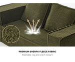 2-Seater Compressed Sofa in a Box Couch Sherpa - Green