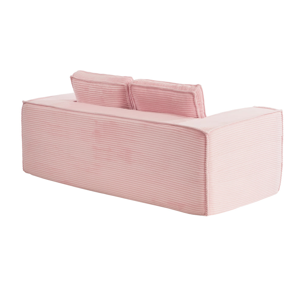 Pink 2 Seater Sofa Corduroy 141x77x46cm