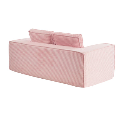 Pink 2 Seater Sofa Corduroy 141x77x46cm