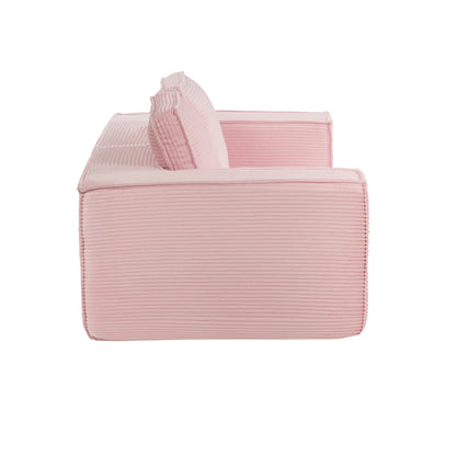 Pink 2 Seater Sofa Corduroy 141x77x46cm