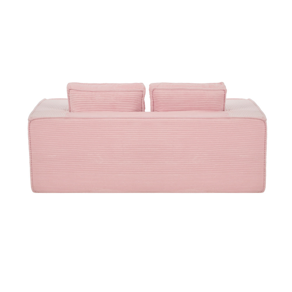 Pink 2 Seater Sofa Corduroy 141x77x46cm