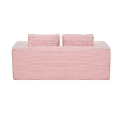 Pink 2 Seater Sofa Corduroy 141x77x46cm