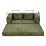 Convertible Loft Sofa Bed Futon Pull Out Couch Chenille Green