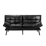 Sofa Bed Convertible Leather Polyester 3-Seater