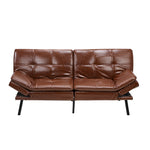 Sofa Bed Convertible Leather Polyester 3-Seater