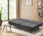 Sofa Bed Futon Lounge Couch Convertible Polyester 3-Seater Grey