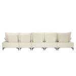 5 Seater Sofa Couch Chenille Adjustable Armrest Chair Beige