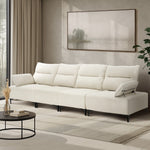 4 Seater Sofa Couch Chenille Adjustable Armrest Chair Beige