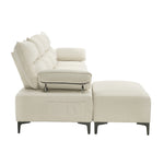 5 Seater Modular Sofa Chenille Couch Armrest Ottoman Set