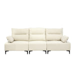 3 Seater Couch Sofa Chenille Adjustable Armrest Beige