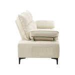 3 Seater Couch Sofa Chenille Adjustable Armrest Beige