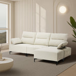 4 Seater Chenille Modular Sofa Adjustable Armrest Ottoman