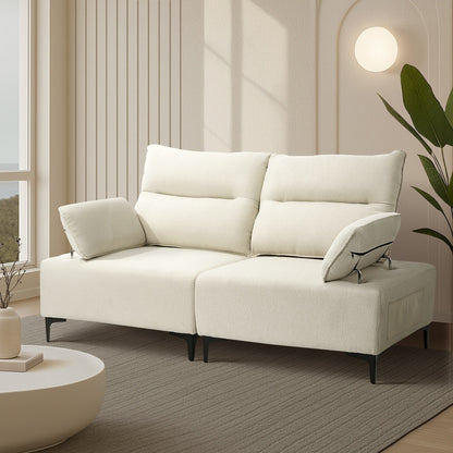 2 Seater Love Seat Couch Sofa Lounge Side Pocket Armrest