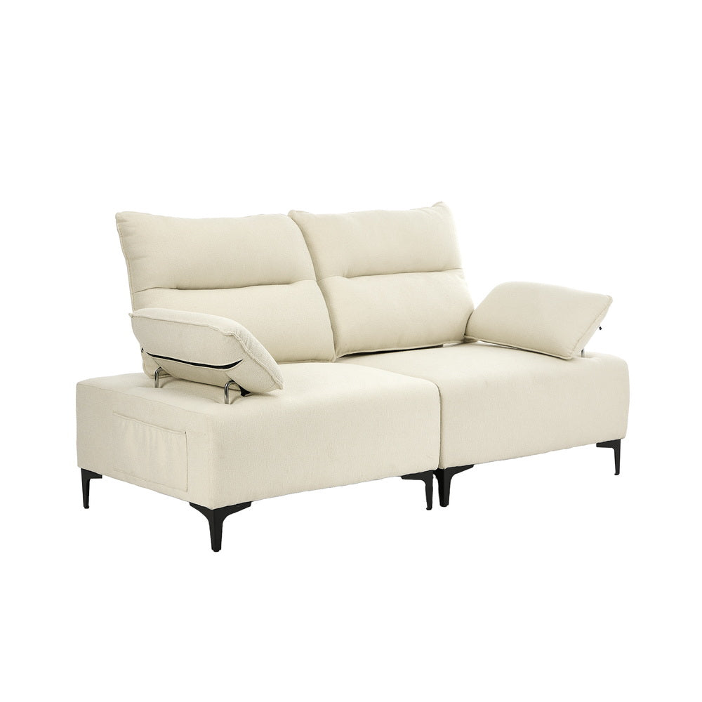 2 Seater Love Seat Couch Sofa Lounge Side Pocket Armrest