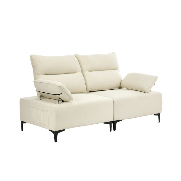  2 Seater Love Seat Couch Sofa Lounge Side Pocket Armrest