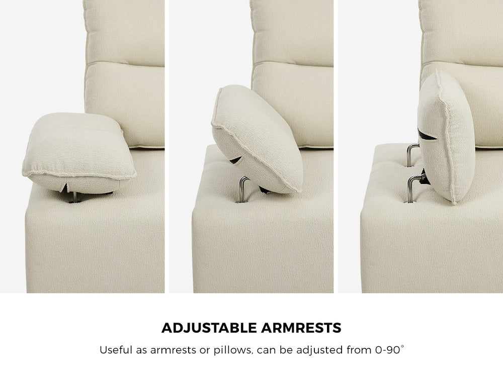 2 Seater Love Seat Couch Sofa Lounge Side Pocket Armrest
