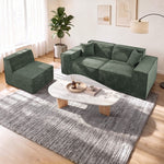 300cm Modular Sofa Compressed Convertible Chenille Green
