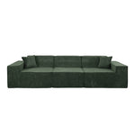 300cm Modular Sofa Compressed Convertible Chenille Green