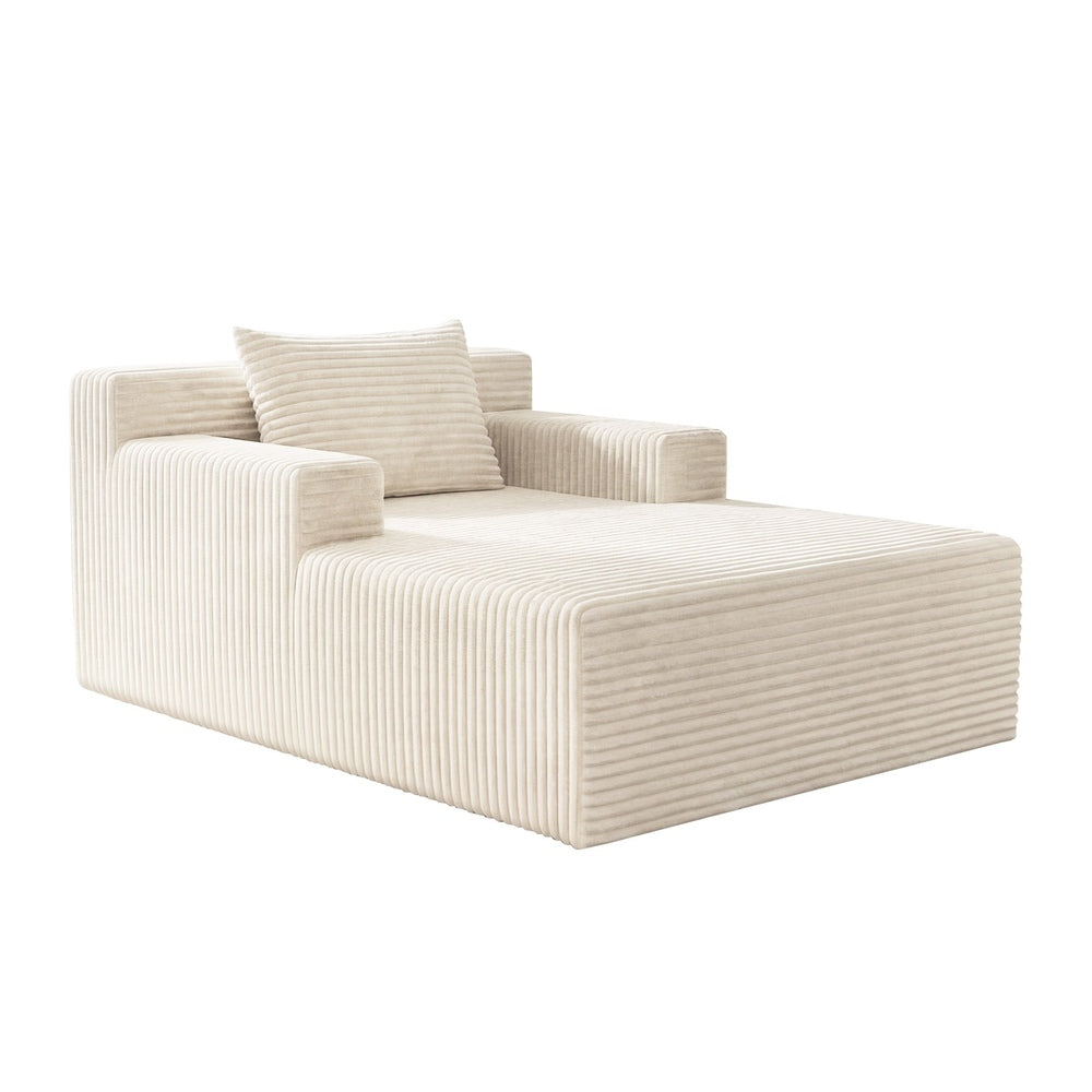 Chaise Chair Corduroy Single Sofa Couch - 2