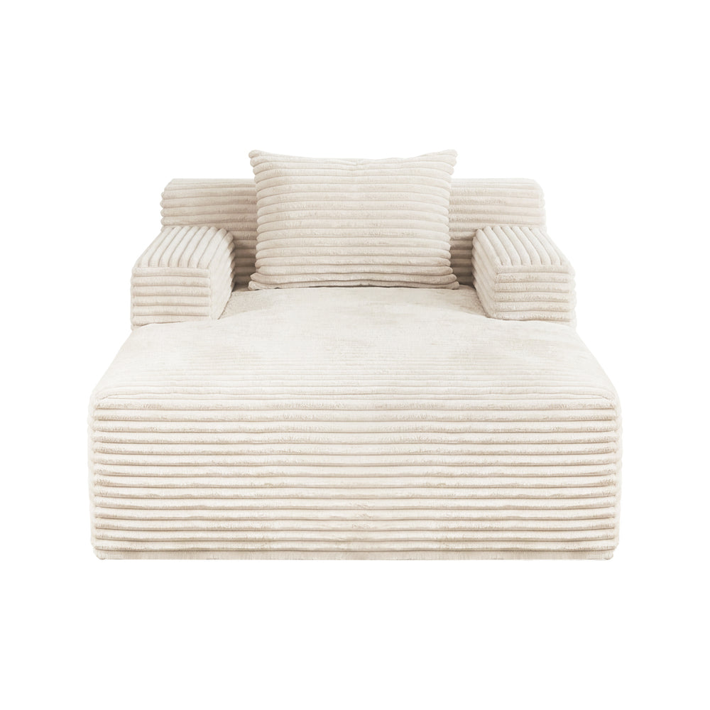 Chaise Chair Corduroy Single Sofa Couch - 6
