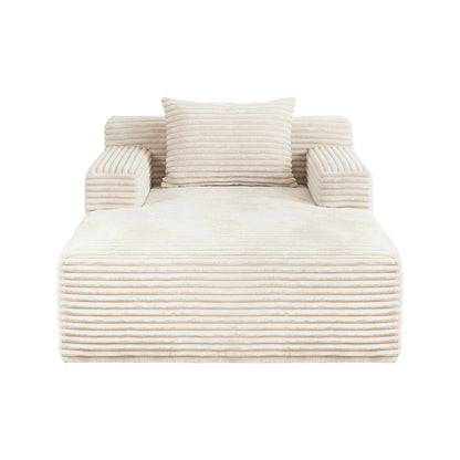 Chaise Chair Corduroy Single Sofa Couch - 6