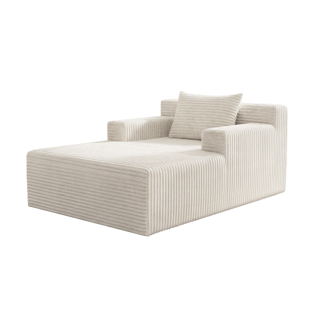 Chaise Chair Corduroy Single Sofa Couch - 5