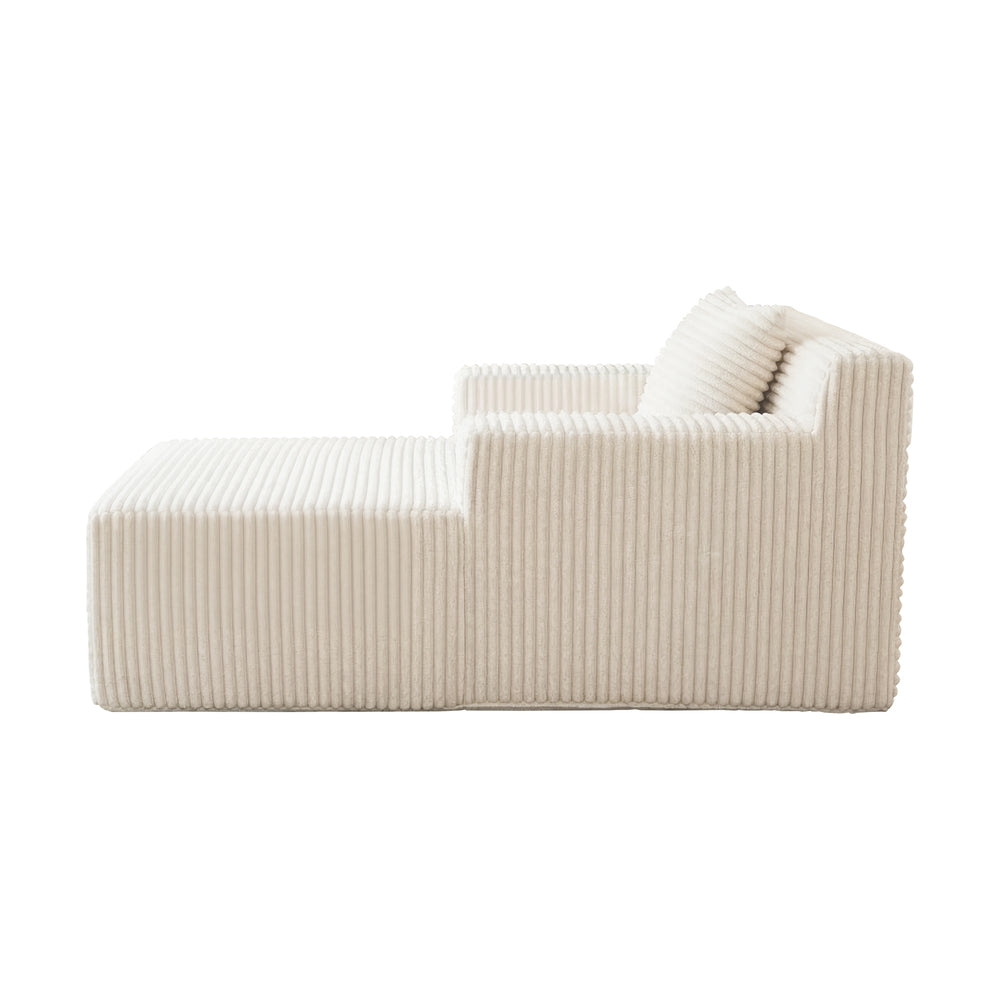 Chaise Chair Corduroy Single Sofa Couch - 8